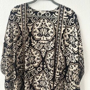 Max Studio Black and Cream Floral Dress